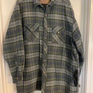 Men's Flannel Shacket.  Quilt lined flannel shirt.